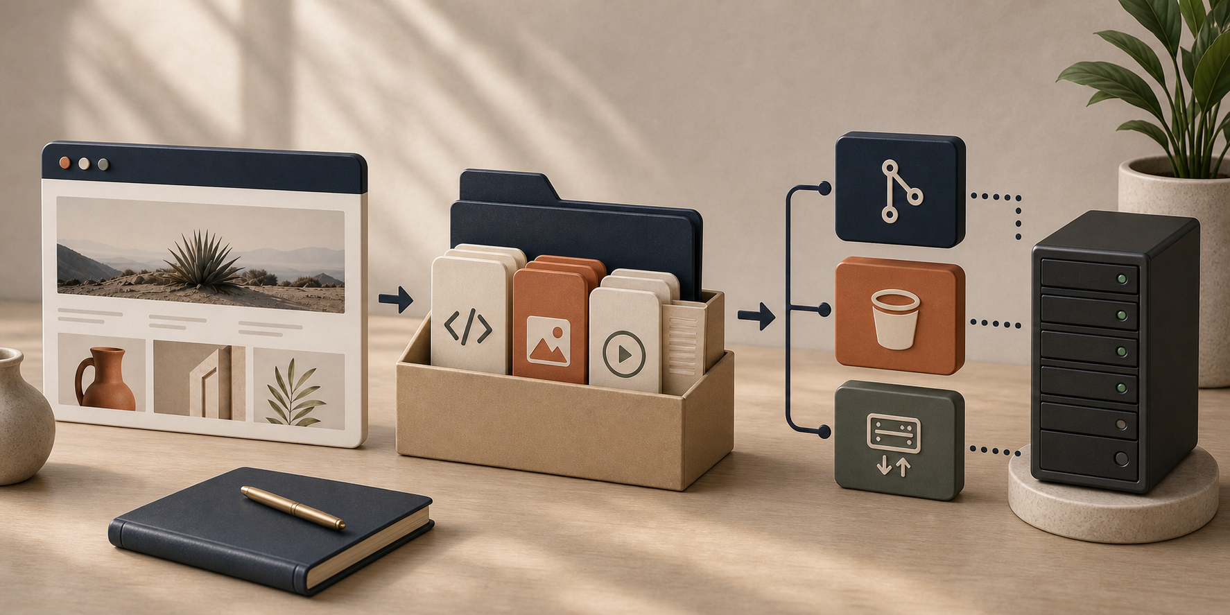 Squarespace export flow from website to static files and hosting targets