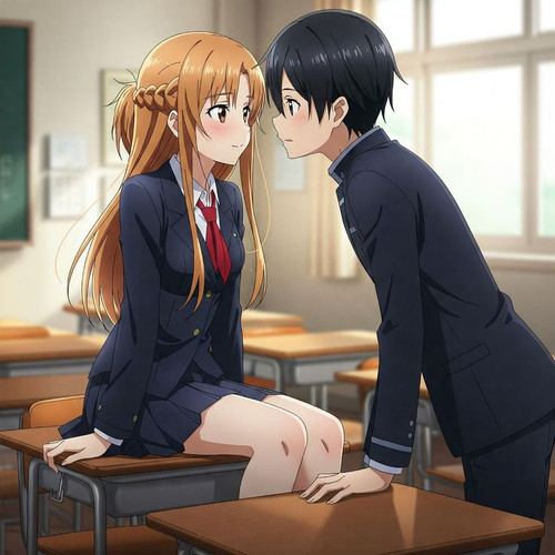 Asuna and Kirito in Classroom.jpg