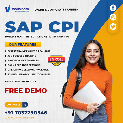 Visualpath offers SAP CPI Training In Hyderabad with Technical Doubt Clarification for learners building integration knowledge. SSAP CPI Course Online helps professionals understand workflow orchestration and enterprise connectivity concepts. SAP CPI Institutes In Hyderabad supports structured online learning aligned with real SAP integration requirements. Training is available for India, USA, UK, Canada, Dubai, Australia, and globally. Call +91-7032290546.
Visit: https://www.visualpath.in/sap-cpi-training.html 
WhatsApp: https://wa.me/c/917032290546
Visit our Blog: https://visualpathblogs.com/sap-cpi/