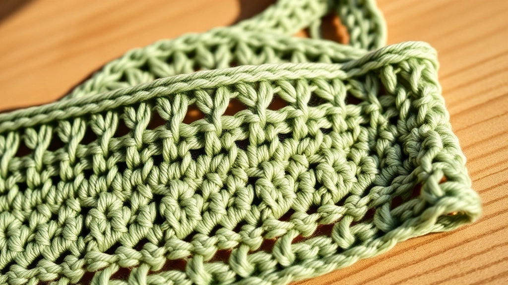 Close-up of a sturdy wide strap and thick underbust band on a cream-colored crochet bralette.