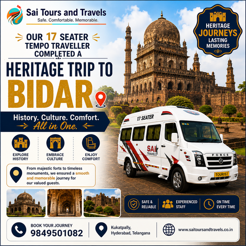 A memorable heritage journey to Bidar completed successfully with Sai Tours and Travels.