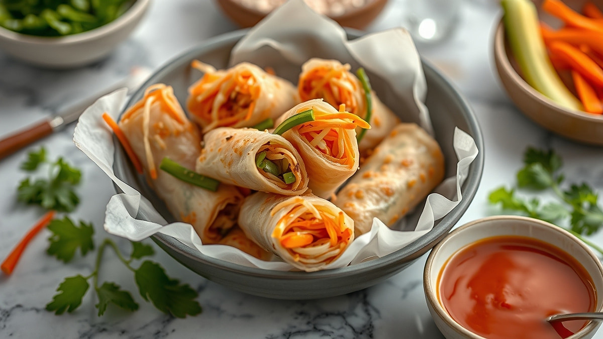 Crispy Air Fryer Rice Paper Noodle Rolls – So Good!