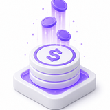 Seasons v2 3D Icon — Stacked Coins Yield PNG