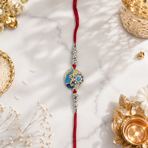Peacock Brass Rakhi