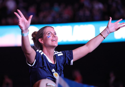 Scotland fans before a screening of the FIFA World Cup Group C match between Scotland and Brazil at .jpg