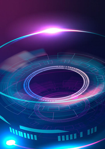 Download premium psd image of Optical lens technology background psd in purple and blue gradient by 