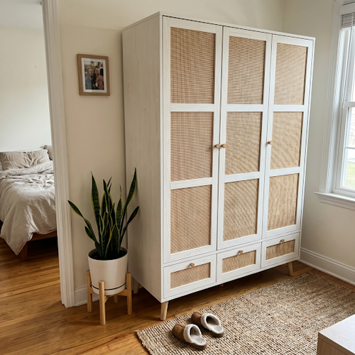 DHS White Wardrobe with Drawers Pick When You Need Shared Room Clothes Sorting.png