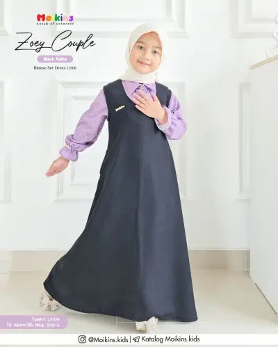 ZOEY DRESSBLOUSE KIDS BLACKPOLKA.webp