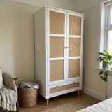 90cm wide tall storage option Setup: Rattan Two Door Wardrobe