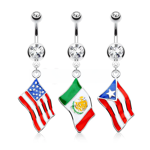 316L Surgical Steel 316L Surgical Steel National Flag Dangle Double.png