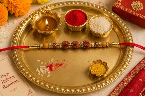 3 premium rudraksh beaded rakhi for brother handmade designer original imahmry5fuxvr7kg.webp