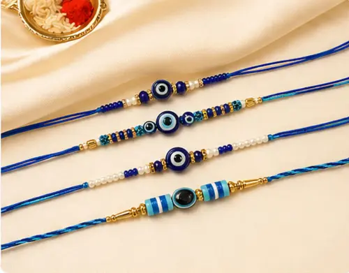 6 evil eye rakhi set of 4 for brother designer beads rakhi combo original imahmygtnzsgmefy.webp