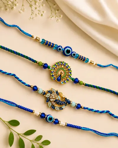 4 designer rakhi combo pack of 4 for brother fancy peacock original imahnjgpphjhtp4g.webp