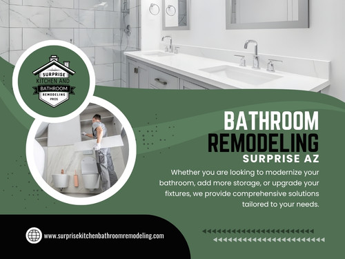 Bathroom remodels usually start with a simple idea—update the space, fix what feels outdated, and make daily routines easier. On the surface, a Bathroom remodeling Surprise AZ project feels like a clear sequence: design, plan, build, finish.

Surprise Kitchen and Bathroom Remodeling Pros

Address: 14239 W Bell Rd, UNIT 218, Surprise, AZ, 85374, USA
Phone: +16232948138
Find Us On Google Map: https://maps.app.goo.gl/yUwD1CZamFyzAZo18

Read Our Blogs:
https://surprisekitchenbathroomremodel.jimdofree.com/
http://6a2a45fae829d.site123.me
https://surprisekitchenbathroomremodeling.brushd.com/

More Links:
https://linktr.ee/kitchenremodelingsurpriseaz
https://www.buzzfeed.com/kitchenremodelingsurpriseaz
https://www.bandlab.com/surprisekitchenbathr