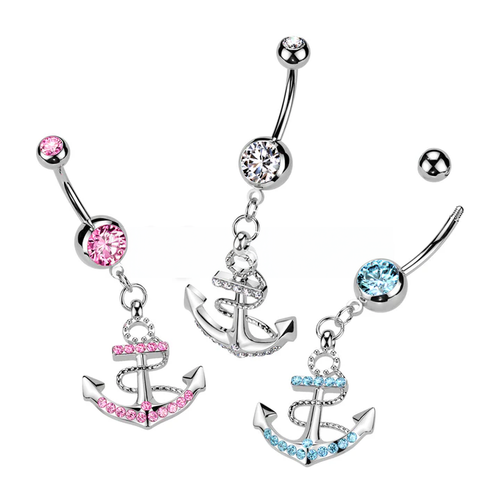 316L Surgical Steel 316L Surgical Steel Anchor Gemmed Dangle Belly.png