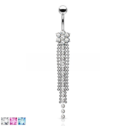 316L Surgical Steel 316L Surgical Steel 7 Gemed Flower & Crystal Chain.png