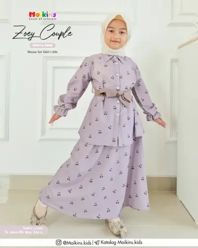 ZOEY BLOUSE SKIRT KIDS CHERRY SAND.webp