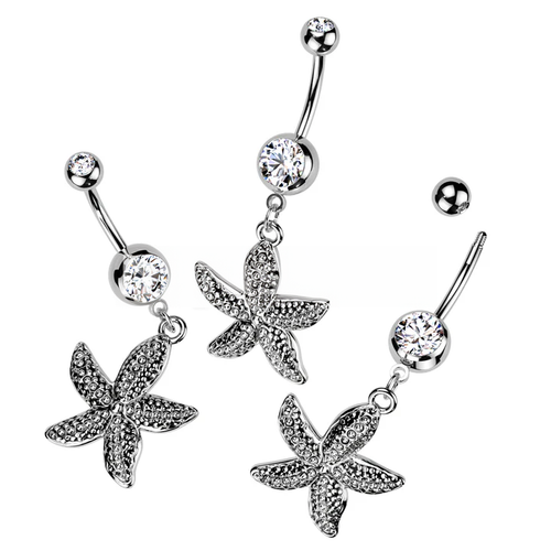 316L Surgical Steel 316L Surgical Steel Antique Finish Starfish Dangle.png