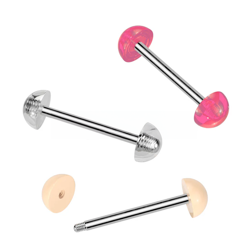 316L Surgical Steel 316L Surgical Steel Barbells With Acrylic Dome Ends.png