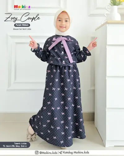 ZOEY BLOUSE SKIRT KIDS PURPLR RIBBON.webp