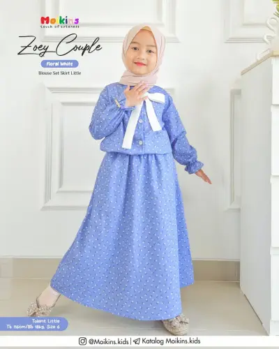 ZOEY BLOUSE SKIRT KIDS FLORAL WHITE.webp
