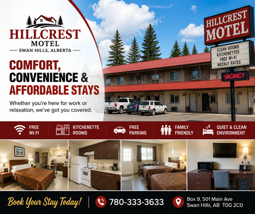 Hillcrest Motel – Comfortable & Affordable Stay in Swan Hills.png