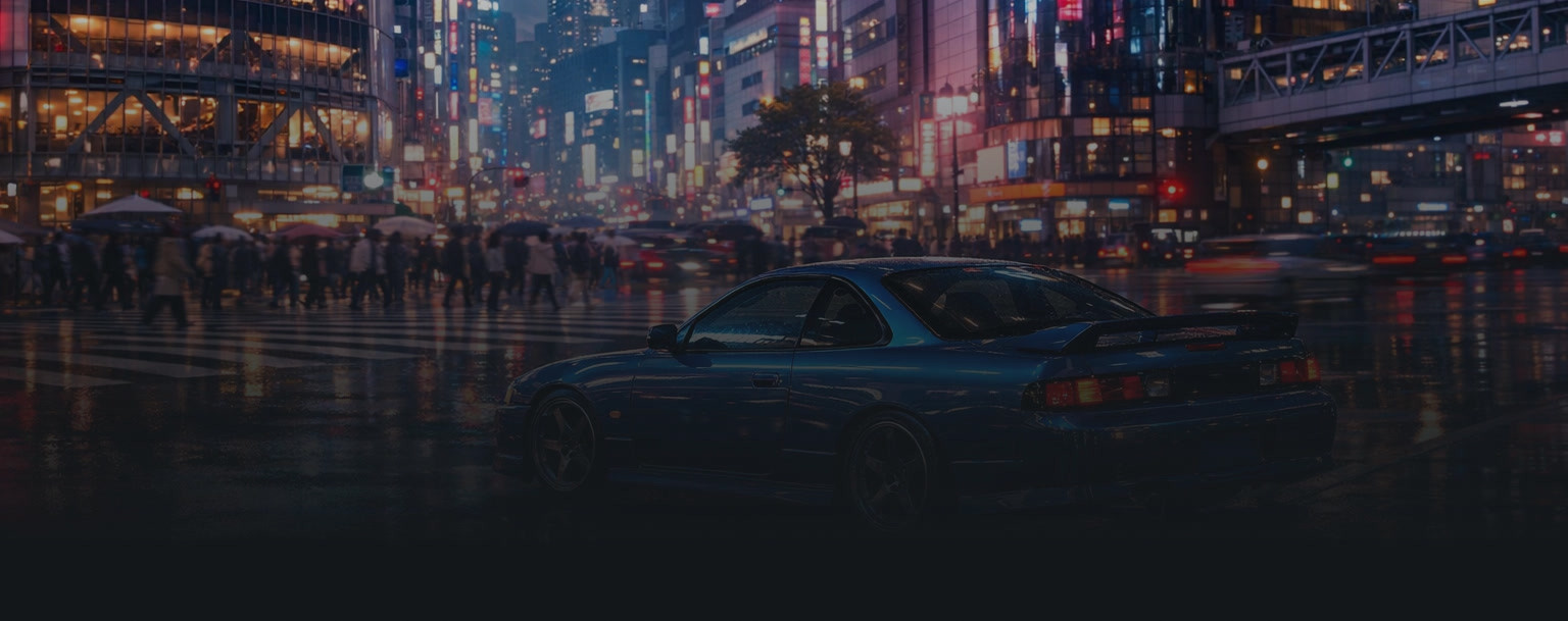Shibuya crossing at night with neon signs in Forza Horizon 6