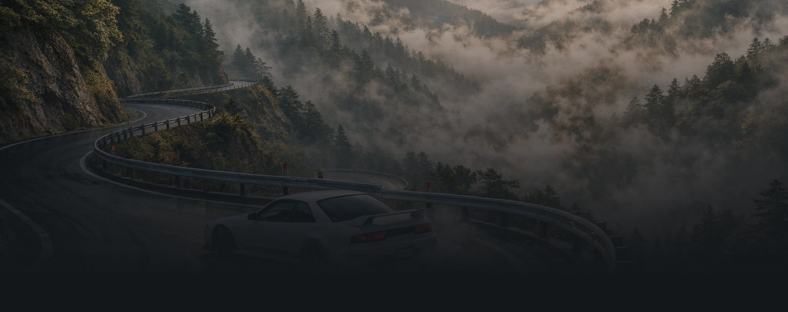 Japanese touge mountain pass with a drifting sports car in Forza Horizon 6