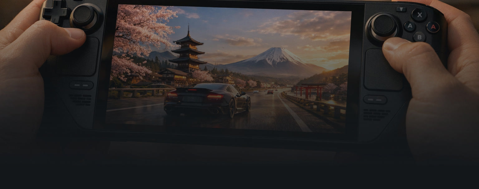 Forza Horizon 6 running on Steam Deck OLED in handheld mode