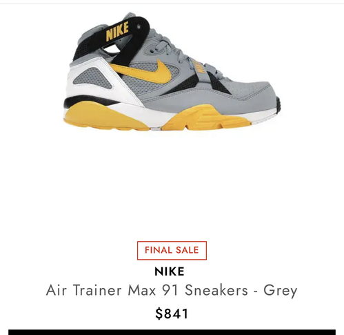 Nike Air Trainer Max 91 Sneakers Grey Editorialist.png