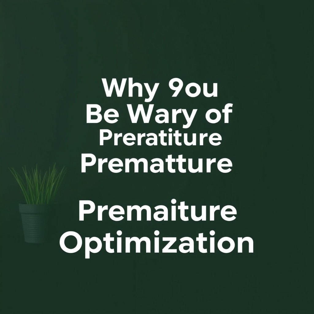 The Hidden Pitfalls: Why Premature Optimization Can Derail Your Digital Transformation