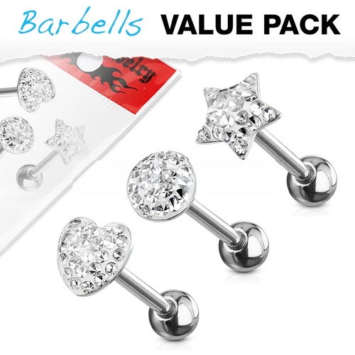 Shapes 316L Surgical Steel Clear CZ Paved Tongue Ring.png