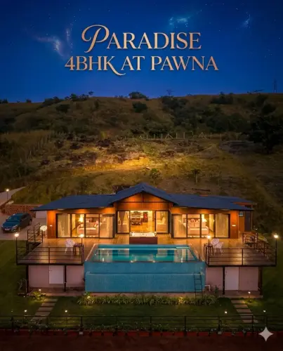 PARADISE 4BHK AT PAWNA POV You and your friends just reached Pawna...Lake on one sideMountains.webp