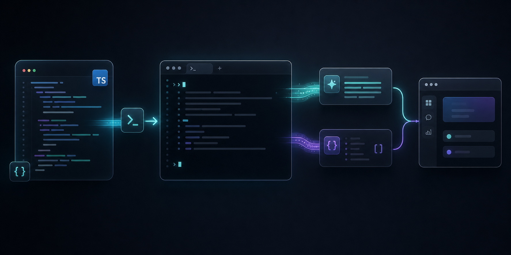 TypeScript query pipeline for dash-p