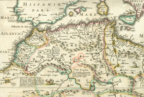 Carte de la Régence d'Alger en 1650 (Algérie) et du Royaume de Fès.jpg