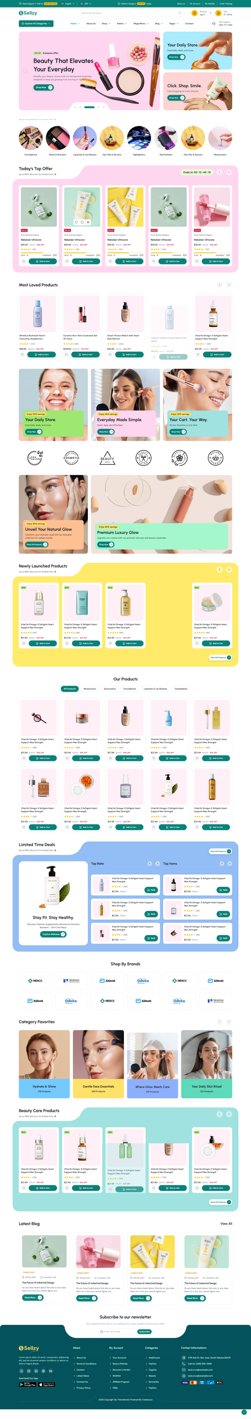 Ecommerce beauty website UI