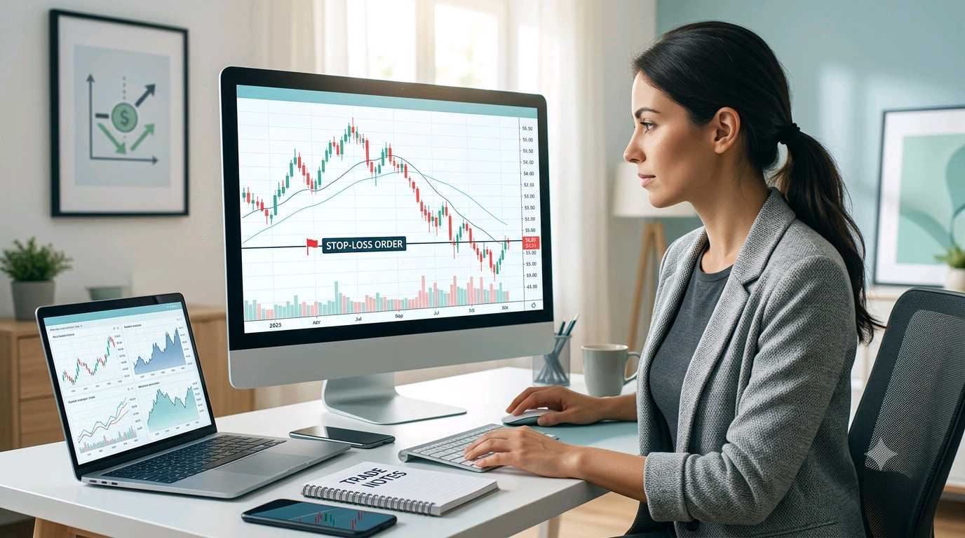Stop-Loss Order explained with stock trading risk management illustration