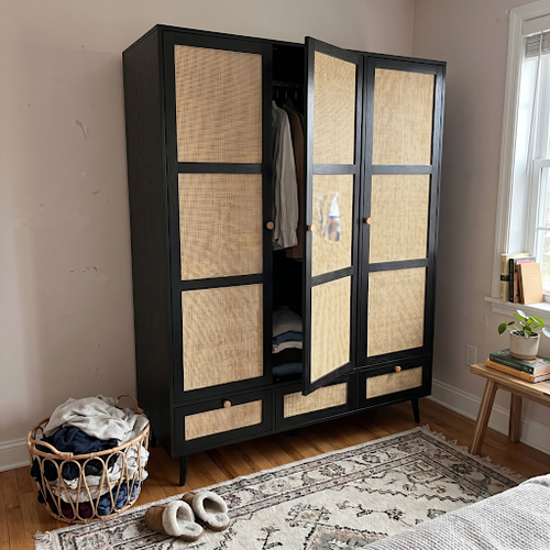 Our DHS 3 door wardrobe with drawers fits the detached walk-in space.png