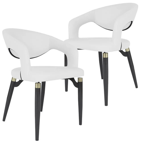 Entice Dining Chairs Set of 2 Upholstered Leather with Iron Legs Modern Accent Arm Chairs.jpg