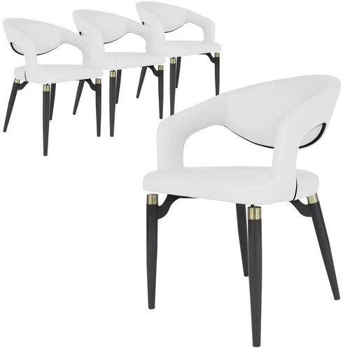 Entice Dining Chairs Set of 4 Upholstered Leather with Iron Legs Modern Accent Arm Chairs.jpg