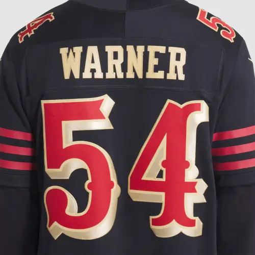 mens nike fred warner black san francisco 49ers 2025 rivalries collection stitched limited jersey ss.webp