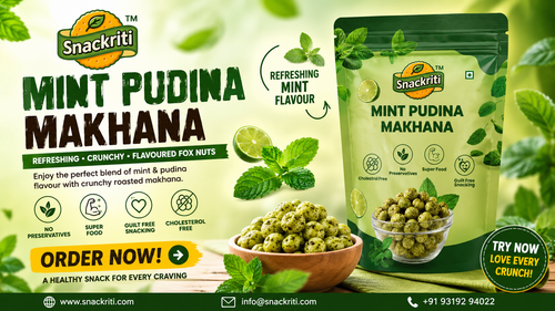 Mint Pudina Makhana – Refreshing, Crunchy & Flavoured Fox Nuts Snackriti.png