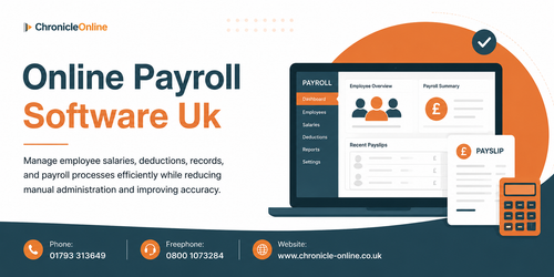 Managing payroll involves regular calculations, employee records and administrative responsibilities. Chronicle Online helps businesses simplify these tasks with reliable payroll management tools. Our online payroll software uk supports salary management, deductions, payslips and employee information while reducing manual work. Businesses can improve accuracy, organise payroll records and save time on routine administration. The practical solution is designed to support smoother payroll processes and more efficient workforce management. Explore Our Solutions!