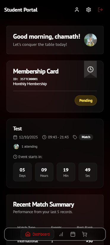 3STTC SportClub WebApplication - Visual 2