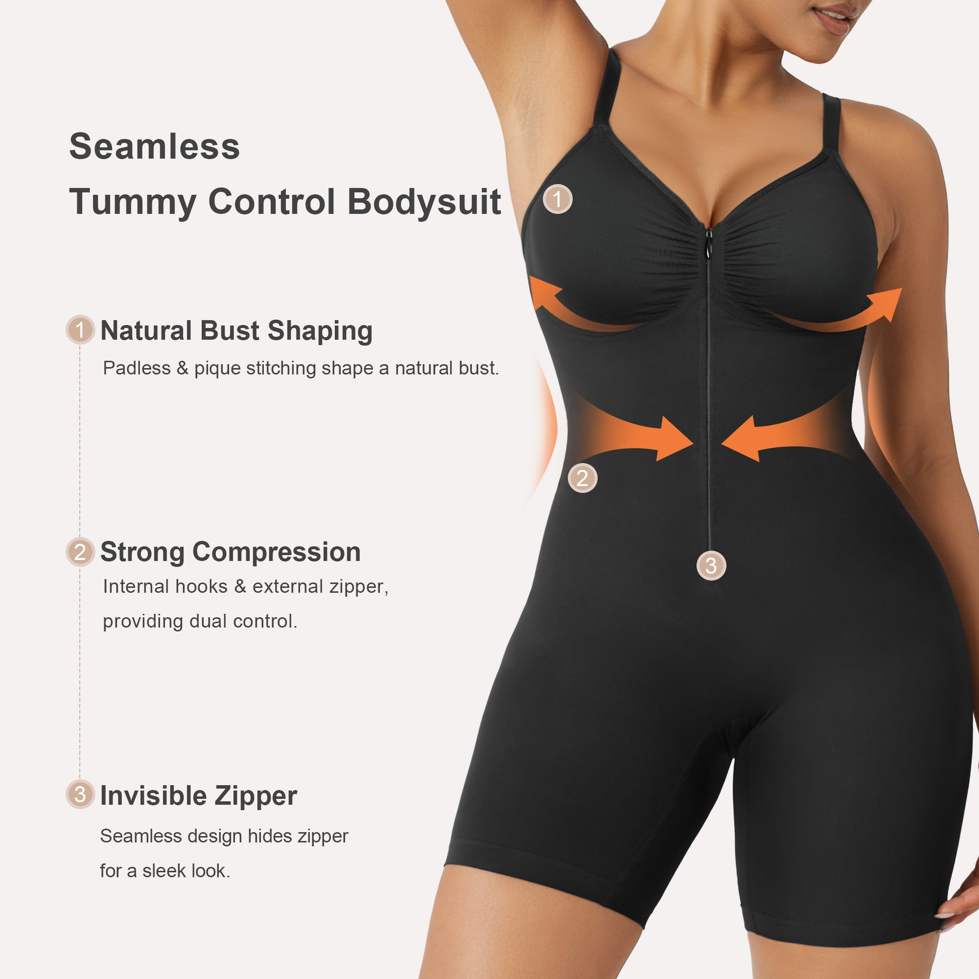 Cremallera frontal bodysuit