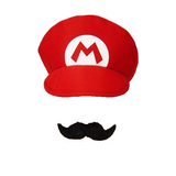 mario cap moustache plain