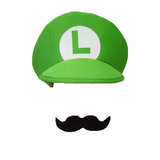 luigi cap moustache plain