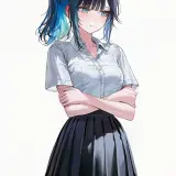 Haneul 15 schoolgirl.crying with eyes closed