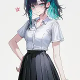 Haneul 15 schoolgirl.angry smile
