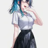 Haneul 15 schoolgirl.laughing